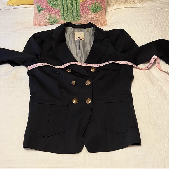 Rebecca Taylor Navy Blazer Size 10 - Picture 7 of 8